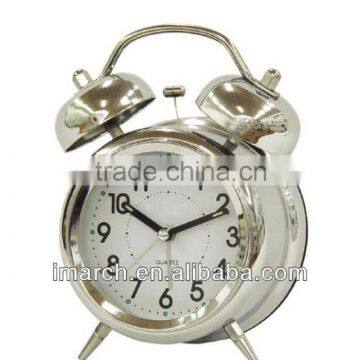 silvery twin bell clock,table clock