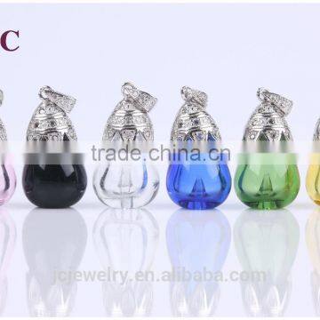 Sterling Silver Necklace Pendant Essential Oil Diffuer Pendant Glass Jewelry 925 Wholesale