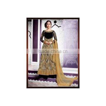 Complaisance Black Net Indo Western Lehenga Style Suit/Buy Online Designer Suits