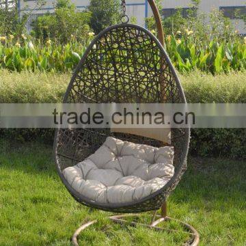 patio rattan hanging swing chair(PH-12),Outdoor Patio PE Rattan Swing