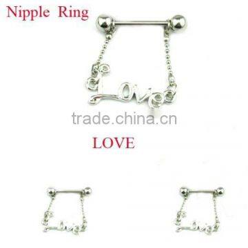 Hot body piercing jewelry 316Lstainless steel nipple piercing rings