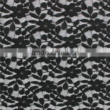 Net Black African Lace Cotton/Nylon Fabric For Wedding Dresses