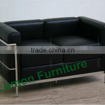 foshan factory modern stainless steel leather hotel LC3 sofa set