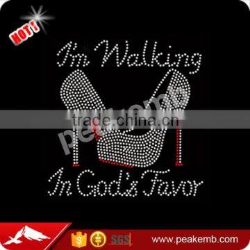 Beautiful I'm walking in god's favor strass hotfix rhinestone motif