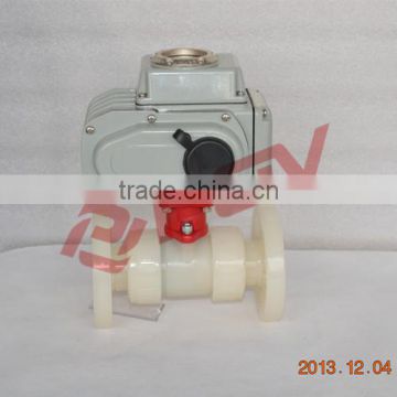 acid 220v flange 1inch PVDF Eelectric ball valve ON/OFF