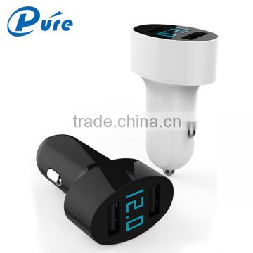 Wholesale LED Digital Screen 5V/2.1A/3.1A/4.8A Dual Mini Universal USB Car Charger with CE Approved