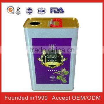 rectanglar cooking oil cans for FDA