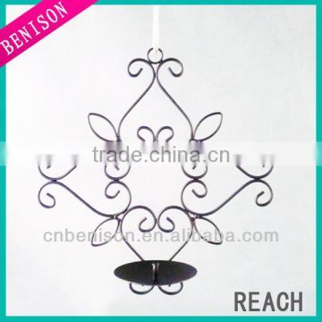 Supply High Quality Metal Wall Art Decor Candle Holder With Metal Leaf Design For Indoor Home Decoration