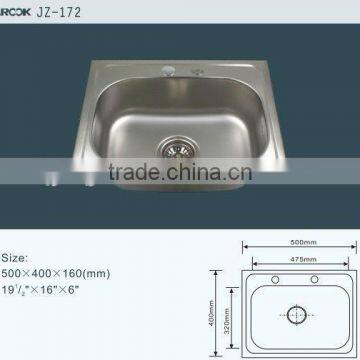 50x40cm Single Bowl Without Drain Stainless Steel Kitchen Sink photo-2