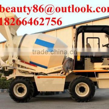 mobile concrete mixer with self-loading fuction