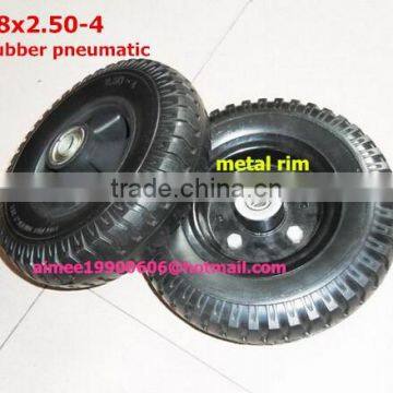 8inch plastic and metal rim pneumatic rubber wheel