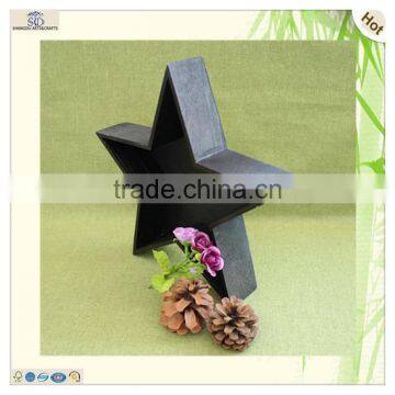 Ornament Art Work Home Decor Black Color Wooden Star photo-5