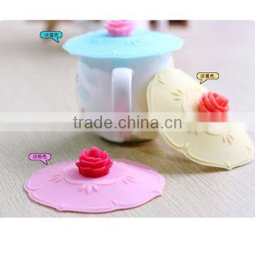 Hot sales ! Newest colorful creative silicone coffee cup cover lid