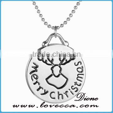 Christmas Snowflakes Deer Engrave Pendant Necklace Factory Direct Sale photo-4