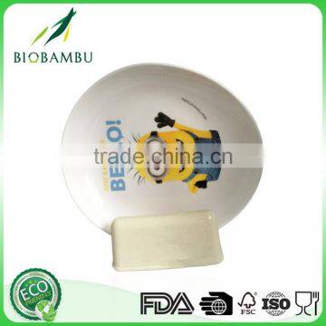 Natural Decal Design Ecological Bamboo Fiber Kids Dinnerware Sets photo-4