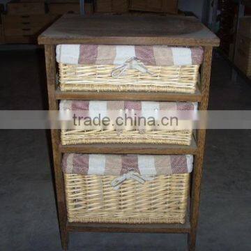 Wooden Cabinet With Wicker Baskets photo-2