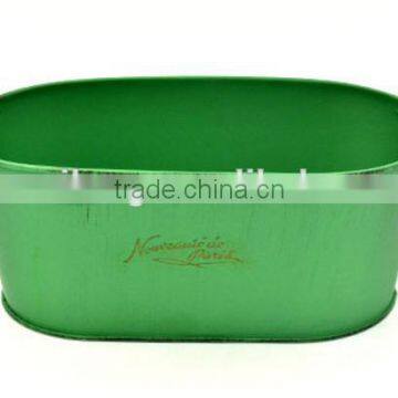 2016 Oval Metal Plant Pots Wholesale Galvanized Metal Planters Flower Pots photo-3