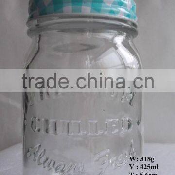 425ml 14oz new design popular glass jar with lid