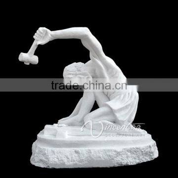 Famous Christian Sculpture White Marble Meditating Jesus Statue photo-6