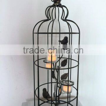 Classic Metal Birdcage Decorative Glass Tealight Holder photo-2