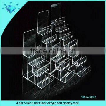 4 tier 5 tier 6 tier Clear Acrylic belt display rack