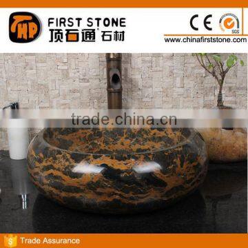 Sink 475M Black Golden Marble Wash Basin