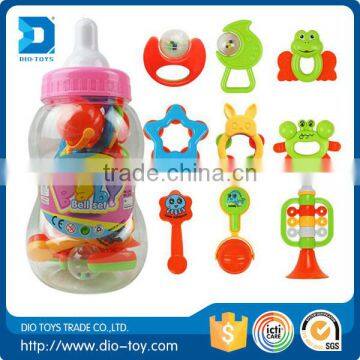 Cartoon 9pcs Plastic rattle toys for babies
