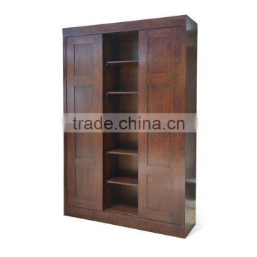 Bed Room Furniture Solid Teak Wood ,Armoire Dresser Sliding 3 Door photo-2