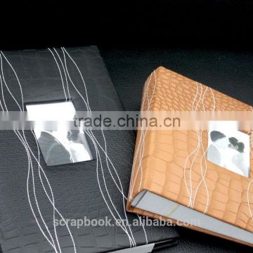 PU leather photo albums,new style black leather photo albums2016 top valentine's day souvenirs for wedding