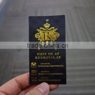 2016 Factory directly hot sales custom gold stamping Hangtags with high quality