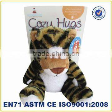 Hot selling small heatable scented soft tiger microwavable plush