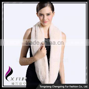 CX-S-154K China Factory Wholesale Cheap Real Rex Rabbit Fur Fashion Scarf Women photo-4