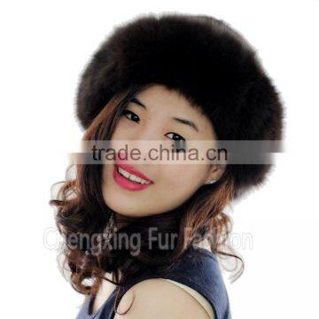 CX-C-156D Hot Selling New Products Fashion Real Mink Fur Hat With Fox Trim photo-3