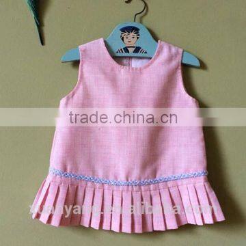 High quality baby dress girl woven pink frock fancy latest designs children dress