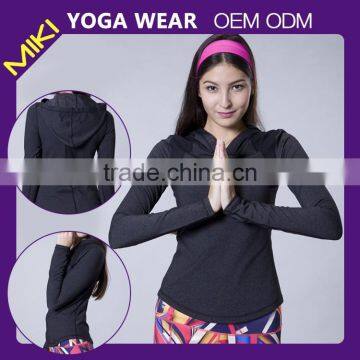 Full front zip design women sport jacket yoga wear sport wear jacket
