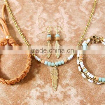 Silver Plated Lovely Fish Family Jewelry Sets Necklace Bracelet Earrings Turquoise Jewelry Sets For Girls photo-4