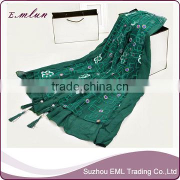 Wholesale hot design lady print double lace scarf