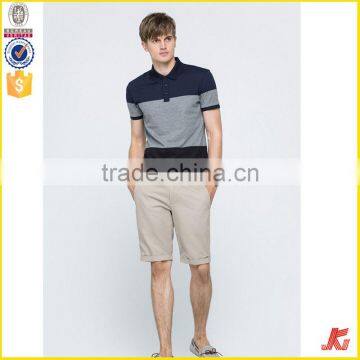 Wholesale Colorfast Combed Cotton Pique Ribbed Collar and Cuff Golf Matching Color Polo t-shirt Color Matching For Men