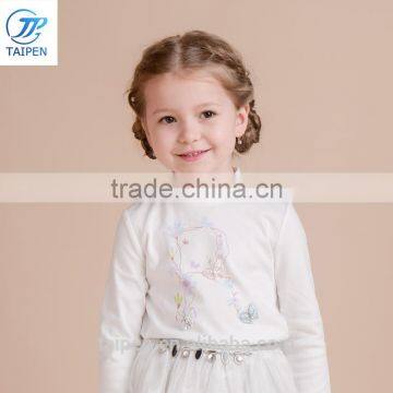 2017 Spring Children t Shirt With Flower Patterns For Girls Long Sleeves Kids t Shirt photo-3