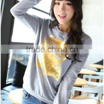 Spring New Design European Style Vogue Owl Printed Crewneck Sweatshirt,women Wear Sweatshirt photo-5
