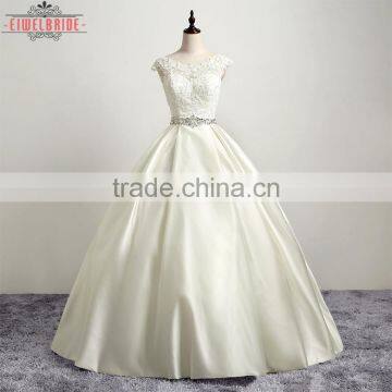 OEM Long Floor-length Beige Bridal Gown Wedding Dress