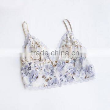 Floral Chiffon Cami Crop Top New Design Girl's Fashion Bralette photo-4