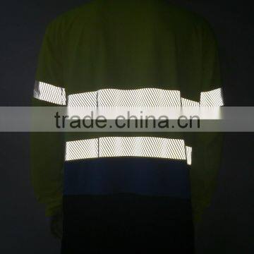 China Factory Contrast Color Reflective Safety Traffic High Visibility Polo Shirt photo-6