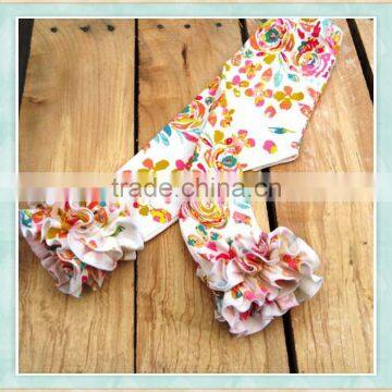 girls icing floral double ruffle leggings girls icing pants boutique ruffle pants