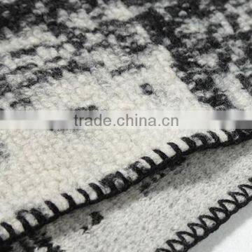 Ladies Cashmere Cotton Knitted Plaid Poncho With High Quality photo-5