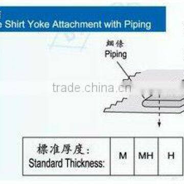 Single needle shirt yoke attachment with piping DA YU 426 F520