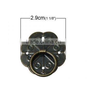 Antique Bronze Flower Jewelry Wooden Box Case Cabinet Drawer Pull Handle Knobs photo-2