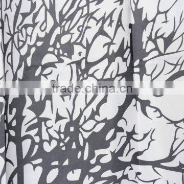 Wholesale Price 180180cm Waterproof Black Scenery Tree Design White Fabric Bathroom Shower Curtain Liner Hooks Polyester photo-5