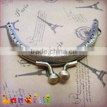 Antique Carving Kiss Lock Brass Purse Frame Handmade Coin Purse Frame photo-3