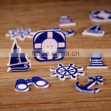 Precision Navigation Series Wood Buttons Coloured Drawing or Pattern